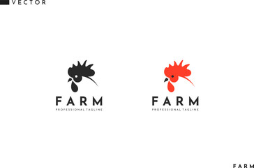 Rooster logo. Abstract bird vector