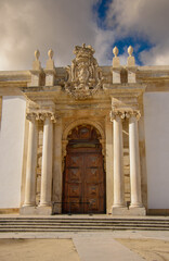 Architectural detail of the University of the city of Coimbra in Portugal