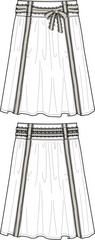 Obraz premium GIRLS AND TEENS BOTTOM WEAR SKIRT FRONT AND BACK FLAT DESIGN VECTOR
