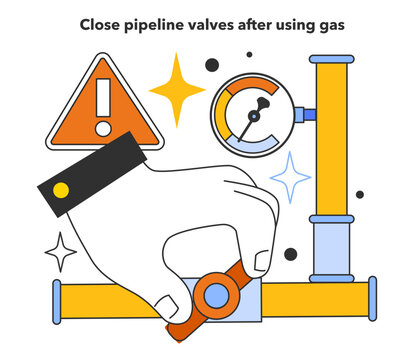 Close pipeline valves after using gas to protect yourself when using gas
