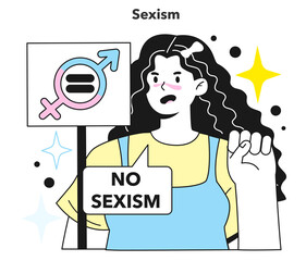 Gender inequality concept. Women social imparity problem. Bias and sexism i