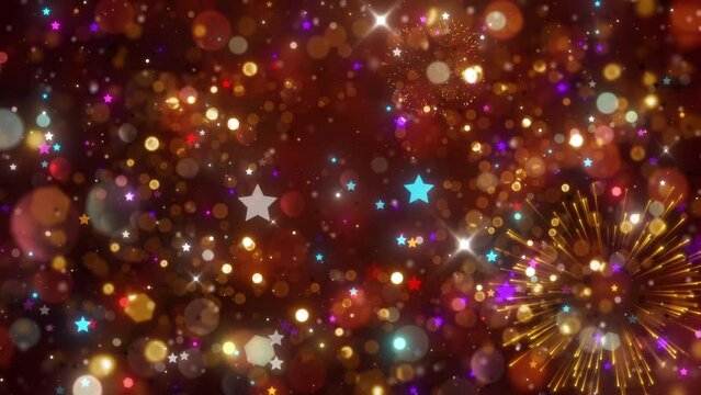 colorful celebration sparkling stars background party video