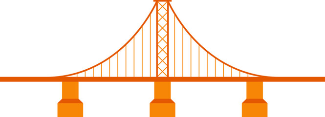 Metal construction flat icon Bridge Architecture element