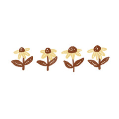 Flowers on white background