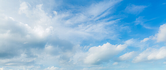 Clouds and sky,blue sky background with tiny clouds. panorama