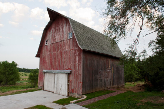 Old barn on a farm; Dunbar, Nebraska, United States of America