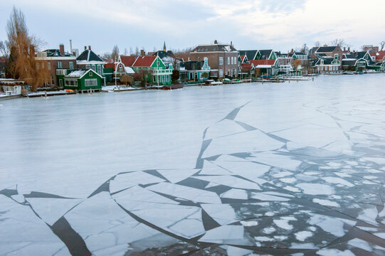 'Zaanse Schans', a historic windmill area in Amsterdam; Amsterdam, Netherlands