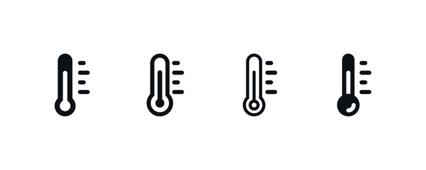 Temperature icon set collection weather scale for cold and warm symbol vector