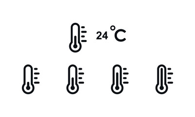 full set of temperature icon collection scales from cold to warm symbol thermometer vector