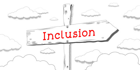 Inclusion - outline signpost with one arrow