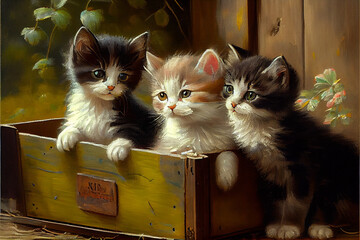 Cute kittens generative art