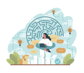 Labyrinth concept. Hard choice or confusion idea. Difficult decision