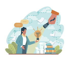 Uniqueness and individuality concept. Character standing out from the crowd