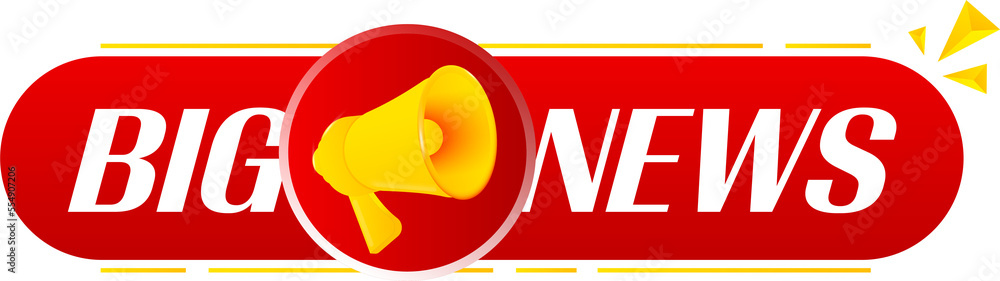 Poster megaphone with big news on white background. megaphone banner. web design. vector