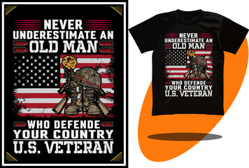 USA Veteran and Skull or USA flag design or military t shirt design 
