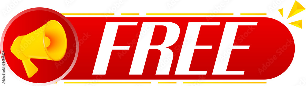 Aufkleber Megaphone with free on white background. Megaphone banner. Web design. Vector