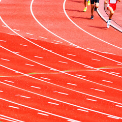 陸上トラック　競技場　【 スポーツ の 秋 の イメージ 】