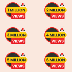 million views celebration background design banner 1m plus views logo