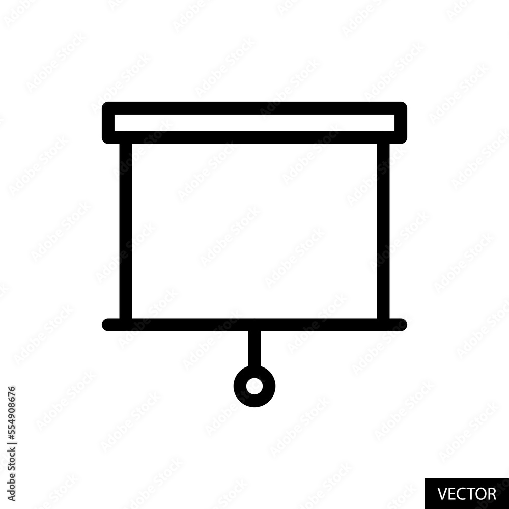 Poster projection screen vector icon in line style design for website, app, ui, isolated on white backgroun