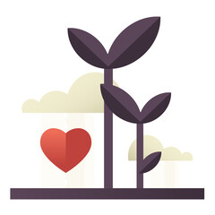 Trees planting flat design style icon