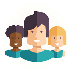 Group flat design style icon