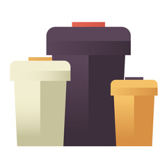 Garbage disposal flat design style icon