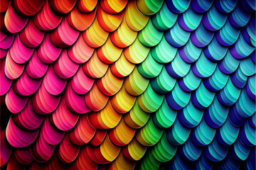 Rainbow fish scale pattern generative art