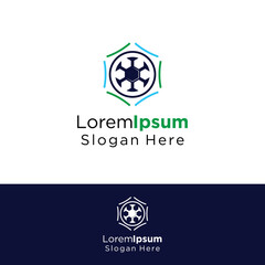 Football logo design vector, sport logo inspiration