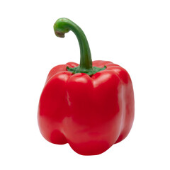 Fresh red bell peppers isolated on white background.