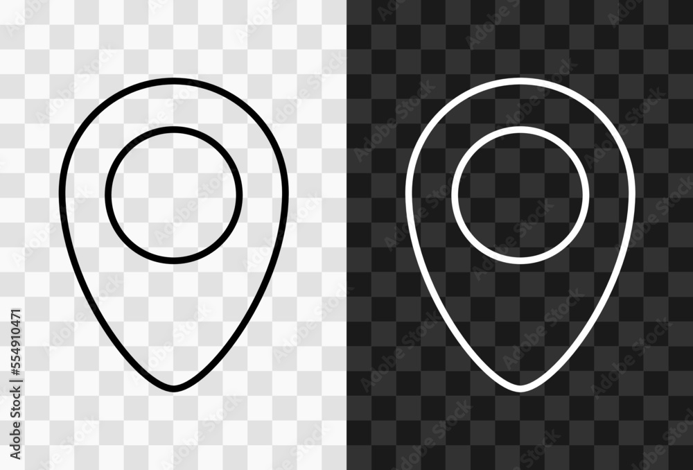 Poster pinpoint, high quality vector editable line icon. pinpoint outline icon isolated on dark and light t