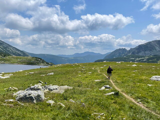 hiker in the mountains