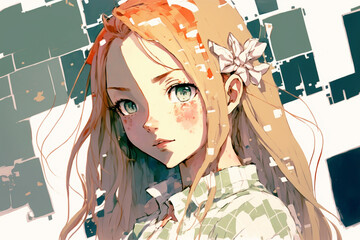 可愛らしい女性のイラスト