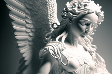 白い天使の彫刻