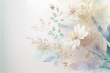 シンプルな花の背景素材,花の水彩画