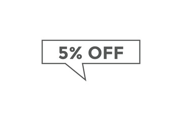 5% off special offers. Marketing sale banner for discount offer. Hot sale, super sale up to 50% off sticker label template
