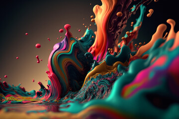 カラフルなインクのコンセプトアート