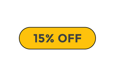 15% off special offers. Marketing sale banner for discount offer. Hot sale, super sale up to 50% off sticker label template
