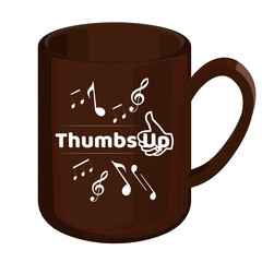 Thumbs up typography mug design.
