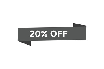20% off special offers. Marketing sale banner for discount offer. Hot sale, super sale up to 20% off sticker label template
