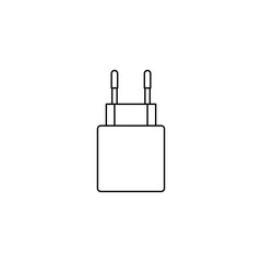 USB charger icon in line style icon, isolated on white background