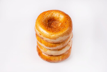 bread, four tortillas on top of each other on a white background