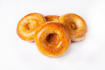 bread. four tortillas on a white background