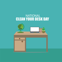 Vector graphic of National Clean Your Desk Day. Simple and Elegant Design