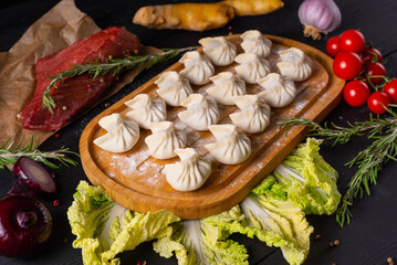 Gyoza - Japanese crescent-shaped dumplings with meat filling
