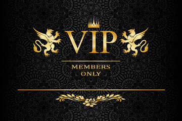 luxury gold and black premium vip card for club members only, merry christmas card