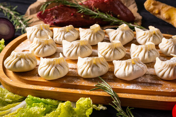 Gyoza - Japanese crescent-shaped dumplings with meat filling