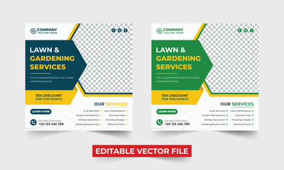 Vector creative farming business social media marketing template