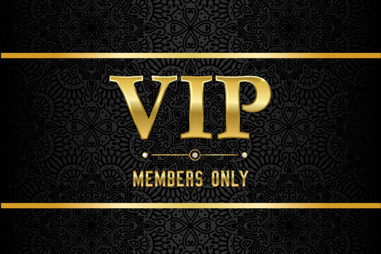 luxury gold and black premium vip card for club members only, black friday background with gold ribbon