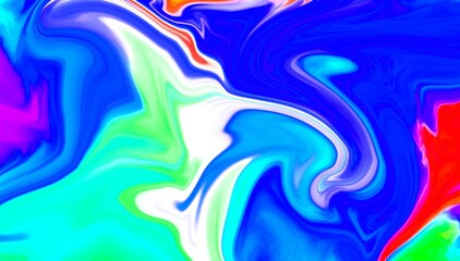 Hand Painted Background With Mixed Liquid Blue And Red Paints. Abstract Fluid Acrylic Painting. Marbled Colorful Abstract Background. Liquid Marble Pattern.
