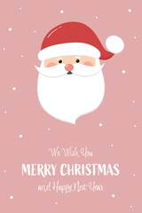 Fototapeta na wymiar Funny Santa Claus concept. Layout of a Christmas greeting card. Vector illustration